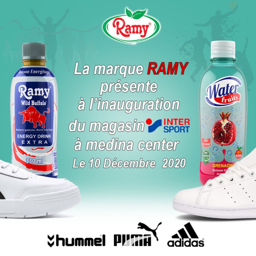 Ramy présent à l’inauguration du magasin Intersport à Médina Center  le 10 décembre 2020